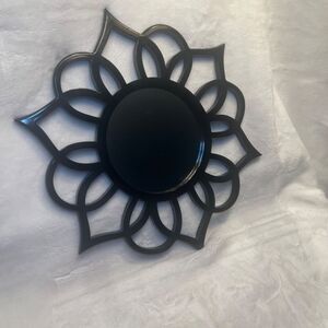 Patton Wall Decor Black Round Ornate Accent Mirror